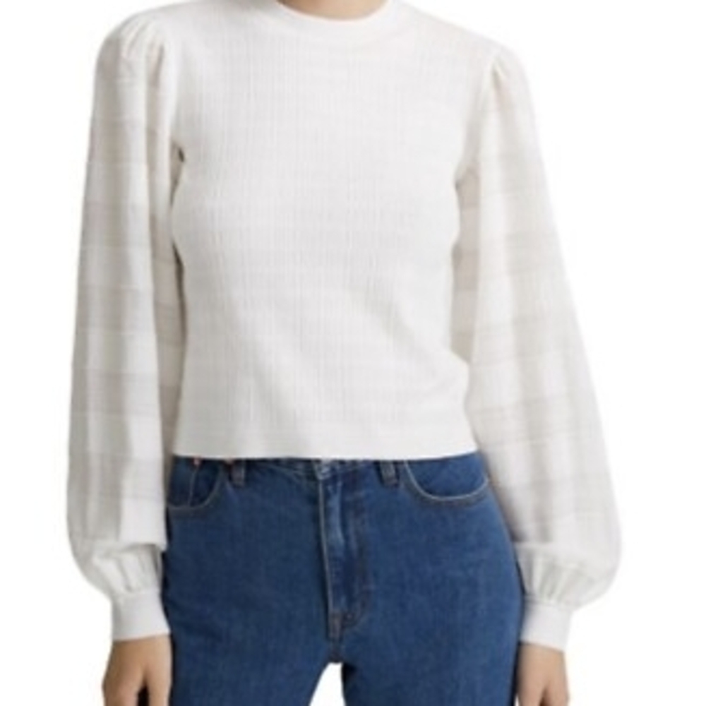 Club Monaco White Textured Sweater